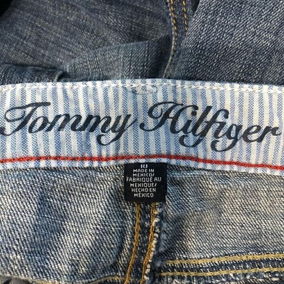 Tommy Hilfiger 10 Blue Denim Roll-up Cuff Cotton Shorts - Picture 4 of 8